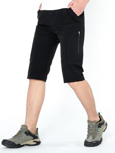 Men's Solid Color Breathable Quick Drying Cargo Shorts, Regular Fit Casual Comfy Outdoor Hiking Shorts for Summer, Men's Bottoms for Daily Wear