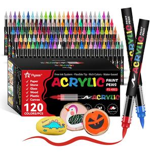 Acrylic Paint Marker Set, 12/24/36/48/60/72/120 Colors Soft Brush Tip Acrylic Paint Markers Set, Pens for Rock, Wood, Fabric, Canvas, Glass, DIY Crafts