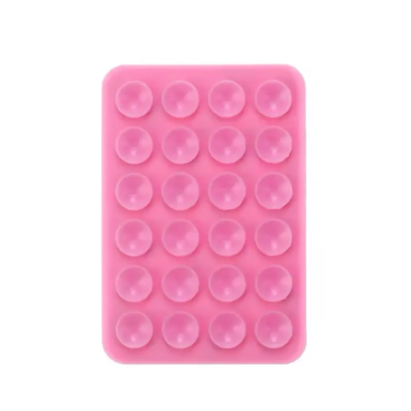 Silicone Pink Square Suction Mobile Phone Fixing Suction Car Mounted Anti Slip Suction