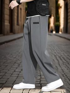 Men's Letter Tape Side Stripe Sweatpants, Casual Comfy Breathable Quick Drying Pants for Summer, Men's Trousers for Daily Wear