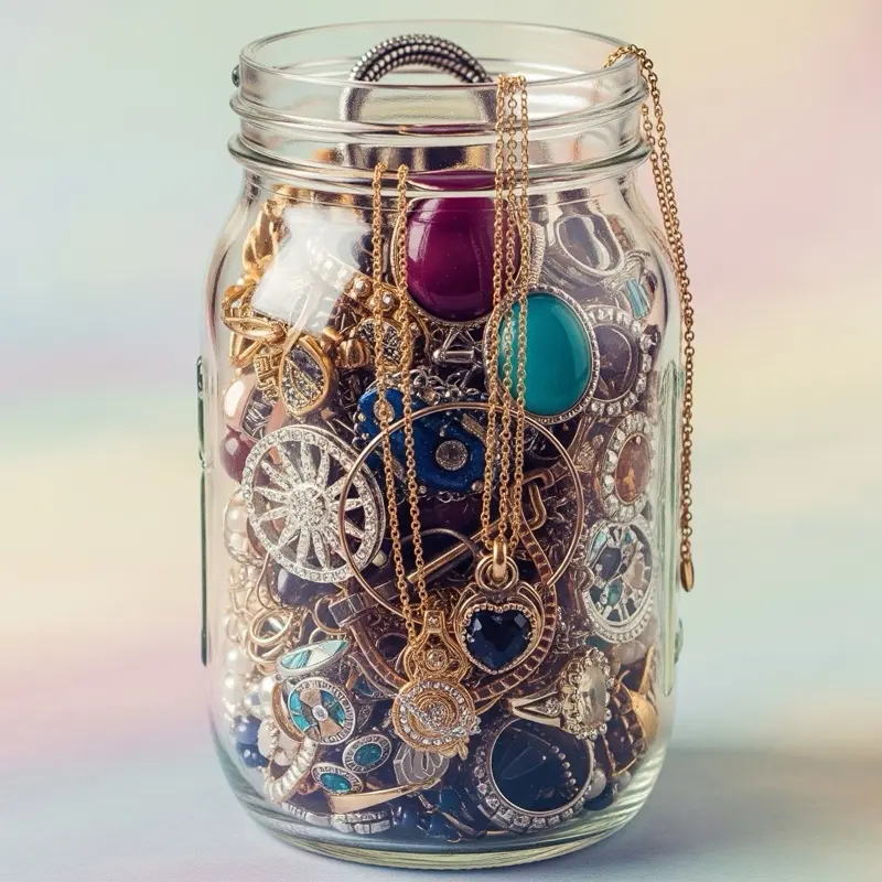 Themed mystery jewellery & accessories jar Bottles Gift Vintage Inspired Canister Tin 0