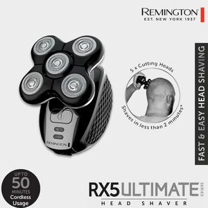 Remington Head Shaver | RX5 Ultimate Series | Bald Head Shaver | Head Shaver for Men | Mens Head Shaver | 5 Cutting Heads | 50 Minute Run Time | Close Shave | Smooth Comfort Trimmer