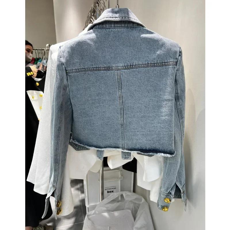 Product Introduction of 2025 New Fashion Spring Women's Denim Jacket Slim Fit Single Breasted Long Sleeve Short Coat Denim Jacket Women's Coat Outerwear  Tops Comfort Fitted 4