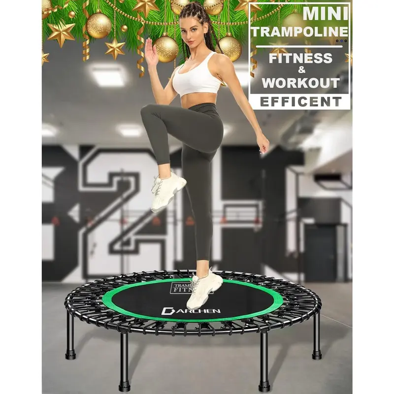 200 KG Rebounder Mini Trampoline for Adults, Indoor Small Rebounder Exercise Trampoline for Workout Fitness for Quiet and Safely Cushioned Bounce Adults Kids [100 CM] 3