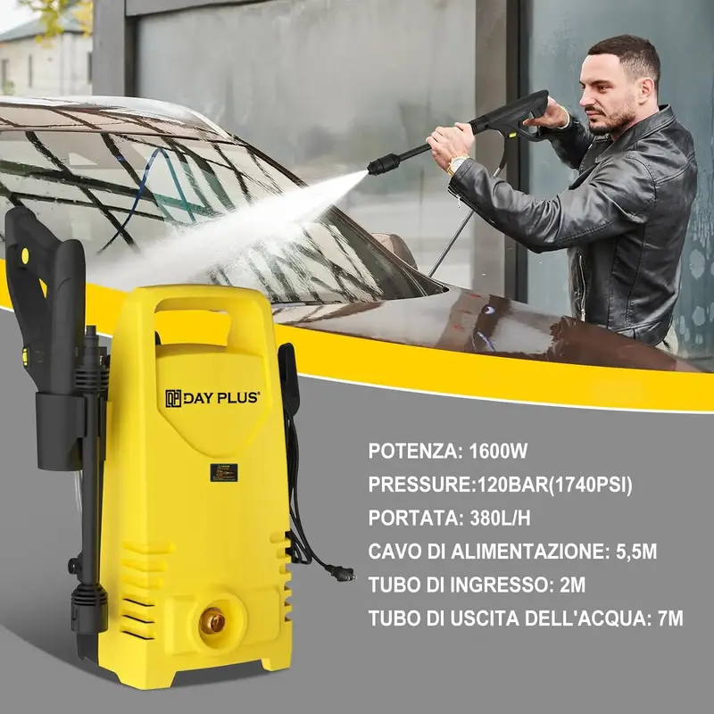 Home& Garden High Pressure Washer,3-IN-1 Power Jet Nozzle,High Power Portable Electric Jet Washer for Patio Car Driveway &Garden 5000W Electric High Pressure Washer 350Bar/5000PSI Power Jet Wash Patio Car with flow rate of 5L/min Electric Pressure Washer 1