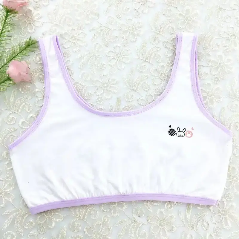 10 pcs/lot summer thin girls training bra soft brassiere sport children theme teenager agers vest 1