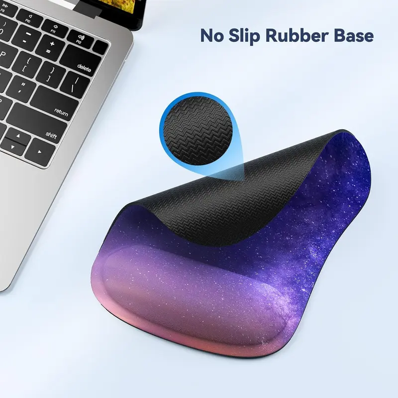 Mouse Mat with Memory Foam Rest -Non-Slip Rubber Base- Special-Textured Water-Resistant Surface 4