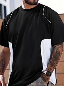 Men's Thermal Transfer Print Round Neck Tee, Loose Casual Short Sleeve T-shirt for Summer, Men's Top for Daily Wear