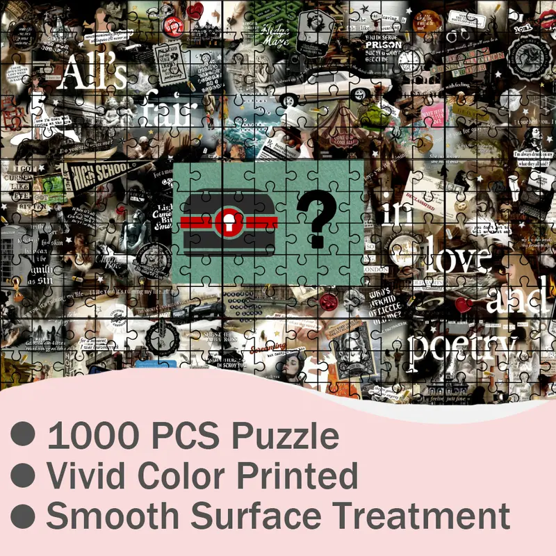 TTPD Themed Easter Egg & Taylor Swift Lyrics Jigsaw Puzzle 1000 Pieces Puzzle Family Game Gift for Fans Album Singer Puzzle 2025 4