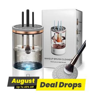 Electric Makeup Brush Cleaner with Universal Silicone Cap, Charging Makeup Brushes Cleaner, Professional Makeup Tools for Women, Ultrasonic Vibration Deep Cleaning, Brush Cleansing, Cosmetic Brush Cleaning Tool, Makeup Cosmetic Organizer, Brush Cleanser