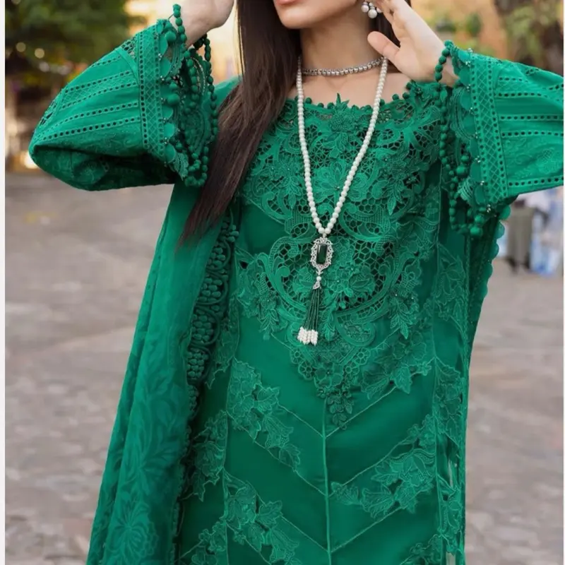 Emerald Maria b inspired luxury embroidered outfit 2
