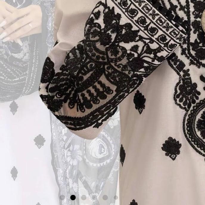 Pakistani Outfit Winter Collection - Embroidered White - Long Sleeve 2