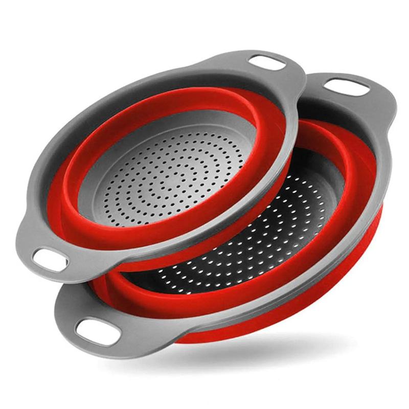 Collapsible Kitchen Strainer Set – 2PCS Food Strainers for Pasta & Vegetables 2