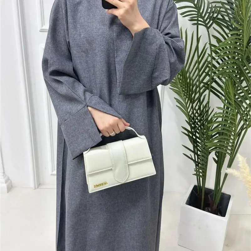 Cotton Linen Closed Abaya for Women Dubai 2024 Luxury Plain Muslim Hijab Dress Turkey Casual Abayas Ramadan Islam Kaftan Robe 5