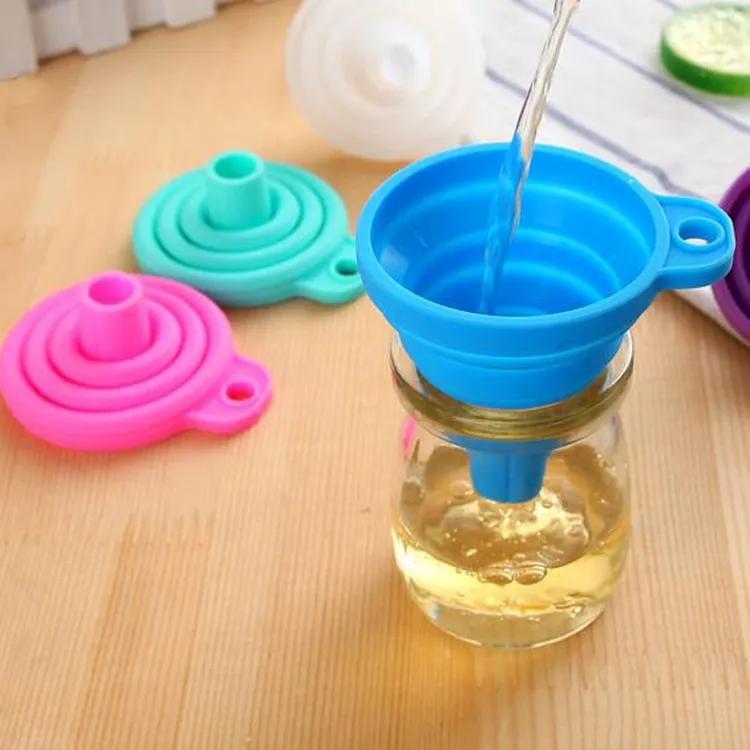 mini Foldable Funnel Silicone Collapsible Portable Funnels for Fuel Hopper Beer Oil Kitchen Accessories Tools Items 1