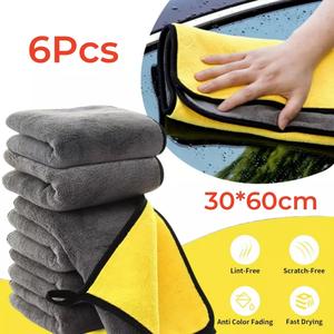 6Pcs Ultsoft Large Microfiber Car Cleaning Towel Cloth Polishing Quick Drying