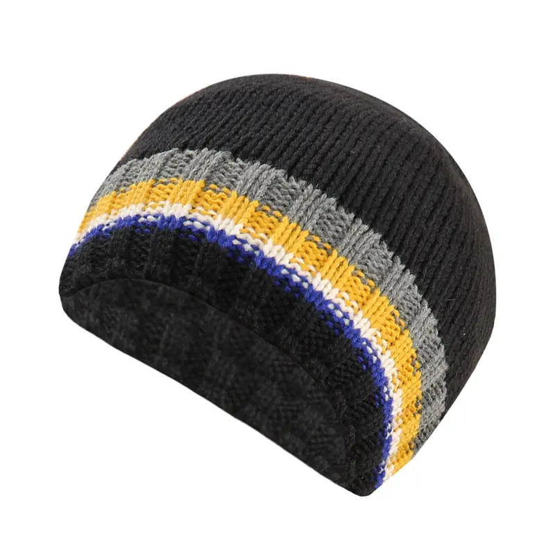 A2Z Mens Hats Stripe Beanie Hat Fleece Lined Soft Feel Stretchy Durable Stylish Winter Warm Cozy Caps Comfortable Lightweight Breathable Cold Weather Fashionable Indoor Outdoor Hats 2