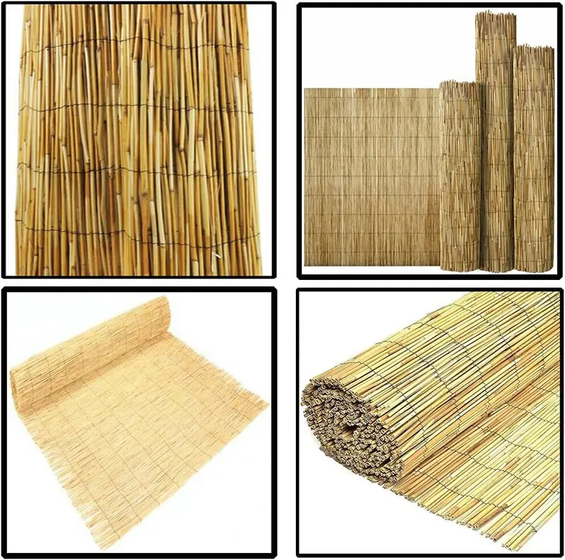 Quality Garden Natural Peeled Reed Fence Screen Roll Panel Best for Outdoor Privacy, Fencing Screening Wooden Fence Walls Sun/Wind Protection [ 1 x 4 meter ] 2