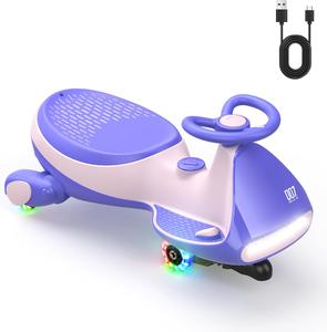 FanttikRide 12V N7 Pro Electric Wiggle Car with Pedal, Rechargeable Battery, CyberWiggle, 2 in 1 Swing Car, 2 Speed, Anti-Rollover, Flashing Wheels, Bluetooth, Charging Type C, for Ages 3 and Up, 150 Lbs