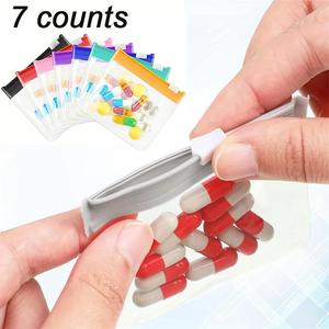 Clear Zipper Pill Storage Bag, 7 Counts/set Reusable Pill Organizer, Multicolor Portable Pill Storage Bag for Travel, Home Organizer for Pill & Small Item, Healthcare