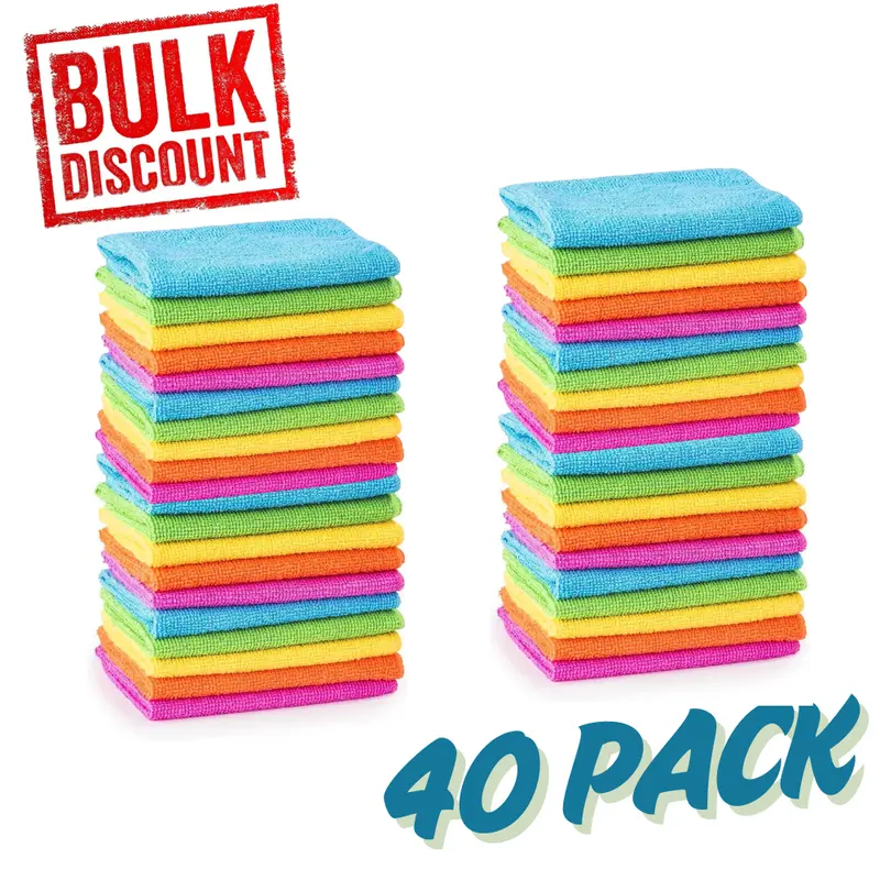 Microfiber Cleaning Cloth - Super Absorbent Lint Free Microfibre Cloths Cleaning for Home, Kitchen, Surface, Mirrors, Bathrooms, Motorbike, Car 2