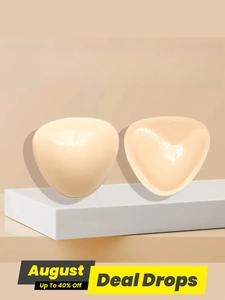 Reusable Invisible Chest Pad, Elegant Soft Comfortable Fit Silicone Bras Pad, Women's Lingerie Accessories for Daily Wear, Sticky Bra, Beige, Womens Clothes, Undergarment, Sticky Bra Inserts, Adhesive Bra Inserts, Underwear, Silicone Nipple Cover