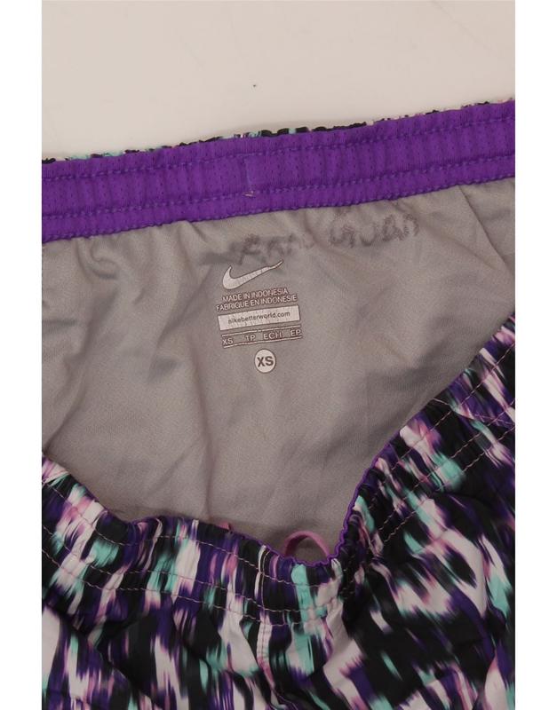 Pre-Owned Vintage NIKE Womens Abstract Pattern Sport Shorts UK 6 XS Multicoloured Polyester 3