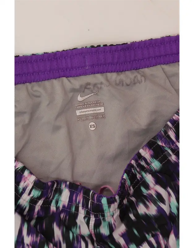 Pre-Owned Vintage NIKE Womens Abstract Pattern Sport Shorts UK 6 XS Multicoloured Polyester 3