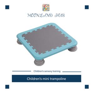 MOONLANDChildren's bouncing trampoline. Sensory integration training. Sensory jumping exercise toy. Measures 25 inches, a mini practical trampoline. Non-slip base. Suitable for children with autism. Maximum weight capacity 330 lbs, blue trampoline