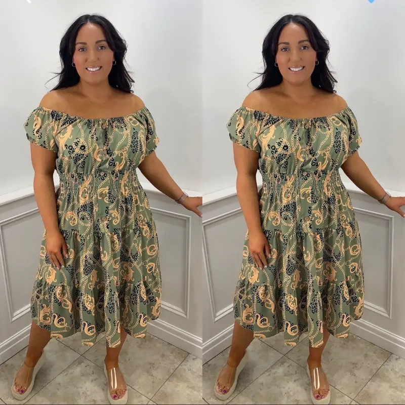 Maisie Chiffon Chain Printed Magic Midi Dress