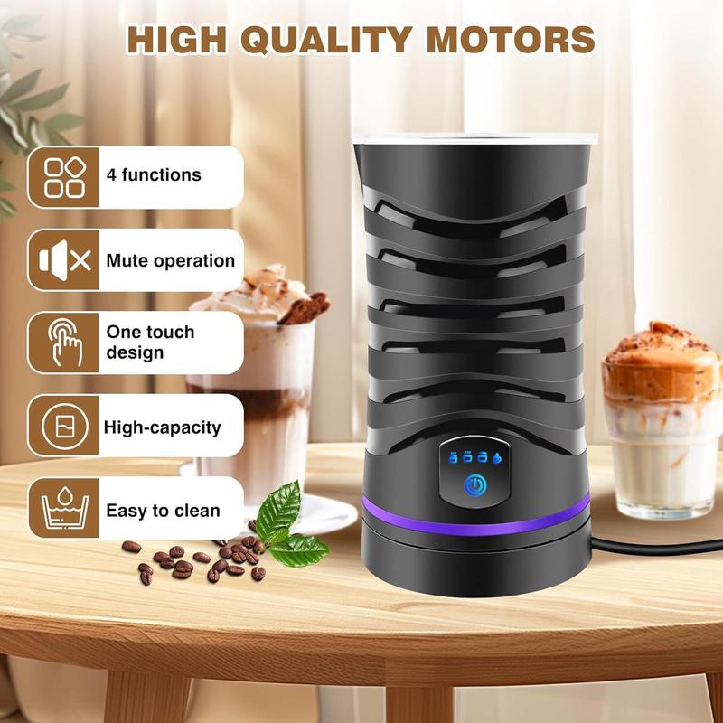Milk Frother Electric - 4-in-1 Automatic 600ml Milk Foamer for Hot & Cold Drinks 5
