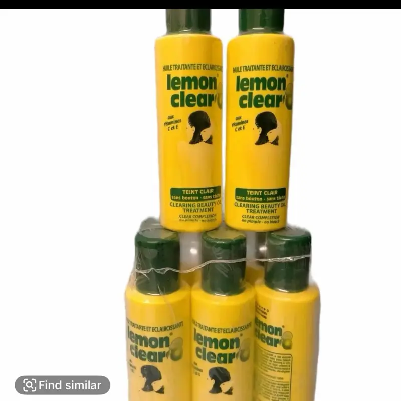 2 Lemon Clear Skin Lightening oil 125ml -2 Bottles , Organic Hydrating Whitening, Silicone Free 1