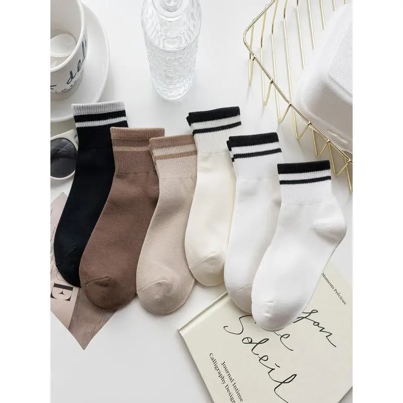 Women's Solid Crew Socks, Comfy Mid Calf Socks, Summer Wear 2025, Fashion School Wear Uk, Women Hosiery for All Seasons, Back To School Clothes, Comfy Wear for Women, Autumn Wear 2025, Valentine's Day Gift for Girl, Cosy Socks Womenswear Comfort 8