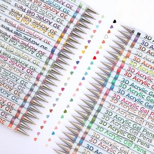 3D Acrylic Gel Pen, 1 Box Quick-drying Acrylic Gel Pen, Graffiti Painting Set, Marker Pen for Greeting Cards, Fill in Colors, Outline, Versatile Usage, Classroom Supplies