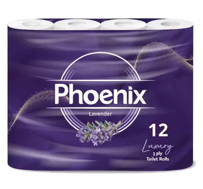 3 Ply Luxury Toilet Tissue Rolls 12 Pack Soft Lavender Fragrance Phoenix New Set Wipes