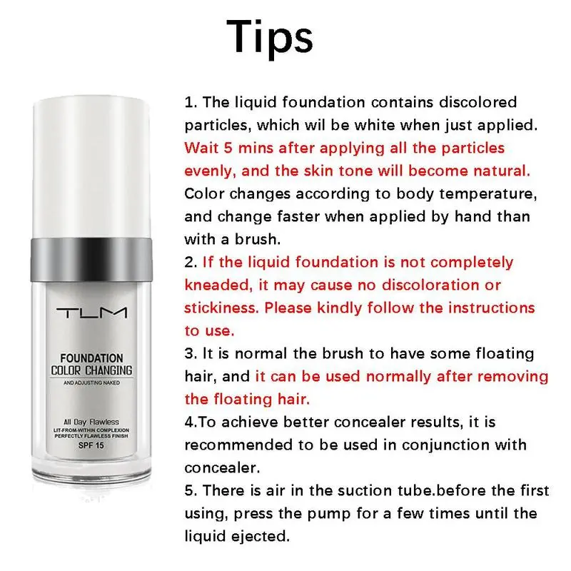 Color Changing Foundation with Makeup Brush, 2 Counts/set Long Lasting Natural Makeup Moisturizing Oil Control Cream, Makeup Product, Valentine's Day Gift 8