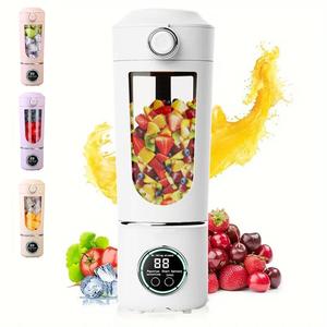 usb rechargeable portable juicer, 1pc 23.67oz mini ice crusher, digital display juicer for smoothies and milkshakes, portable juicer blender, great for traveling, kitchen appliances, gifts