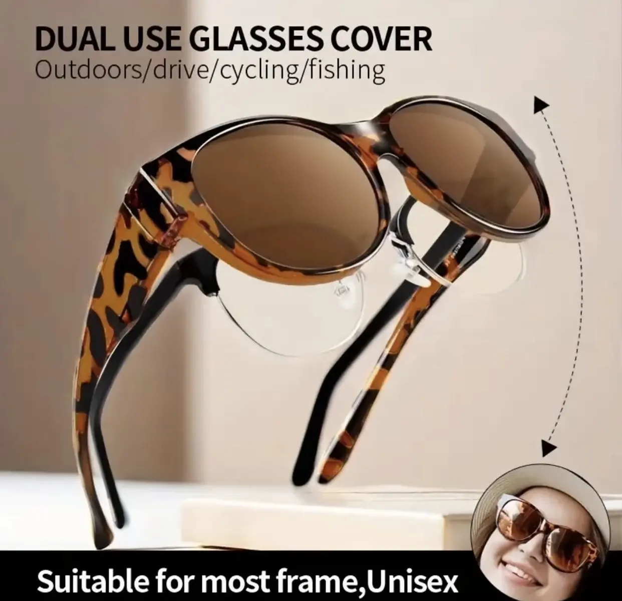 Unisex Fit Over Sunglasses with Anti-GlareUltra Lightweight, ldeal for Multiple Framesfor Fast Switching, ldeal for Everyday DrivingCycling and Outdoor Sports and Holiday Use.