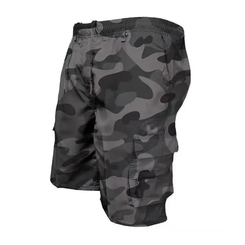 Men's Solid Color & Camouflage Cargo Drawstring Shorts – Loose Fit Casual Waist Trousers with Pockets, Simple Style, Comfy and Practical, Ideal for Spring Summer Outdoor Fitness, Hiking, Travel, and Casual Wear Mens Daily Wear. Confortable Plain Menswear 6