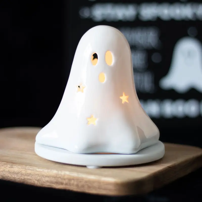 Gothic Gifts Ghost Tealight and Incense Cone Holder Ceramic Decor 0