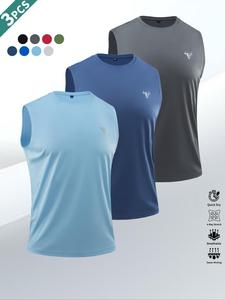 Men's Cow Head Print Sports Tank Top, Yoga Sports Vest, Breathable Quick Drying Sleeveless Top for Gym Workout Running Cycling Fishing, Casual Sportswear for Summer, Clothing