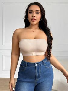 【Plus Size】 Solid Color Underwire Bra, Casual Comfortable Breathable Push Up Bra for Daily Wear, Women's Plus Size Lingerie for All Seasons