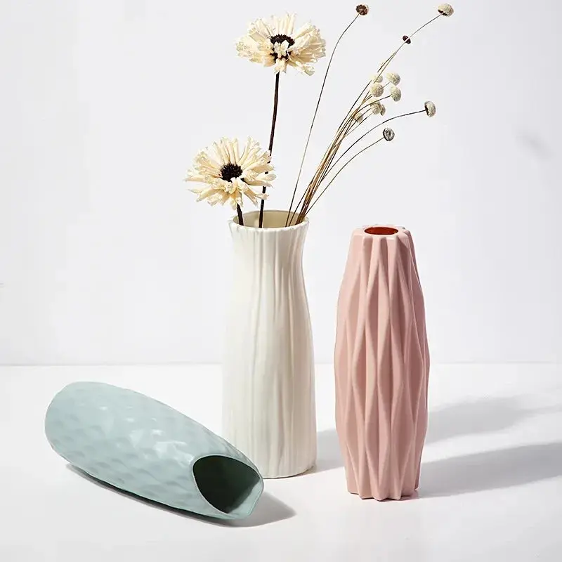 Nordic Style Plastic Flower Vase – Minimalist Home Decor for Living Room, Desk or Tabletop 8