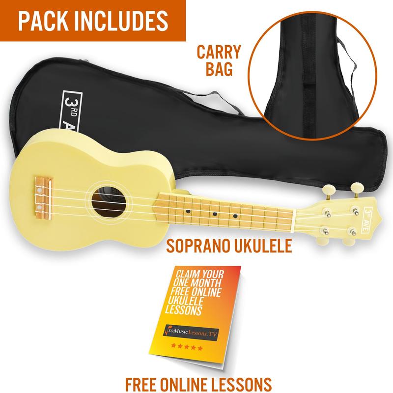 3rd Avenue Pastel Soprano Ukulele with Bag 7