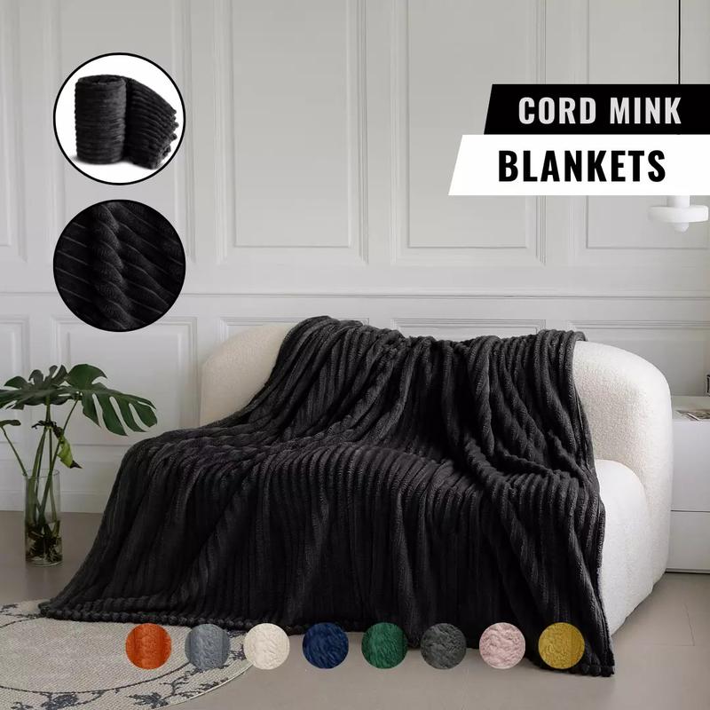 Luxury Chunky Cord Ribbed Throw, Mink Throw, Mink Blanket Over Sofa Bed Super Soft Large Fluffy Blankets Roll-Packed -Available in Multiple Colors 2