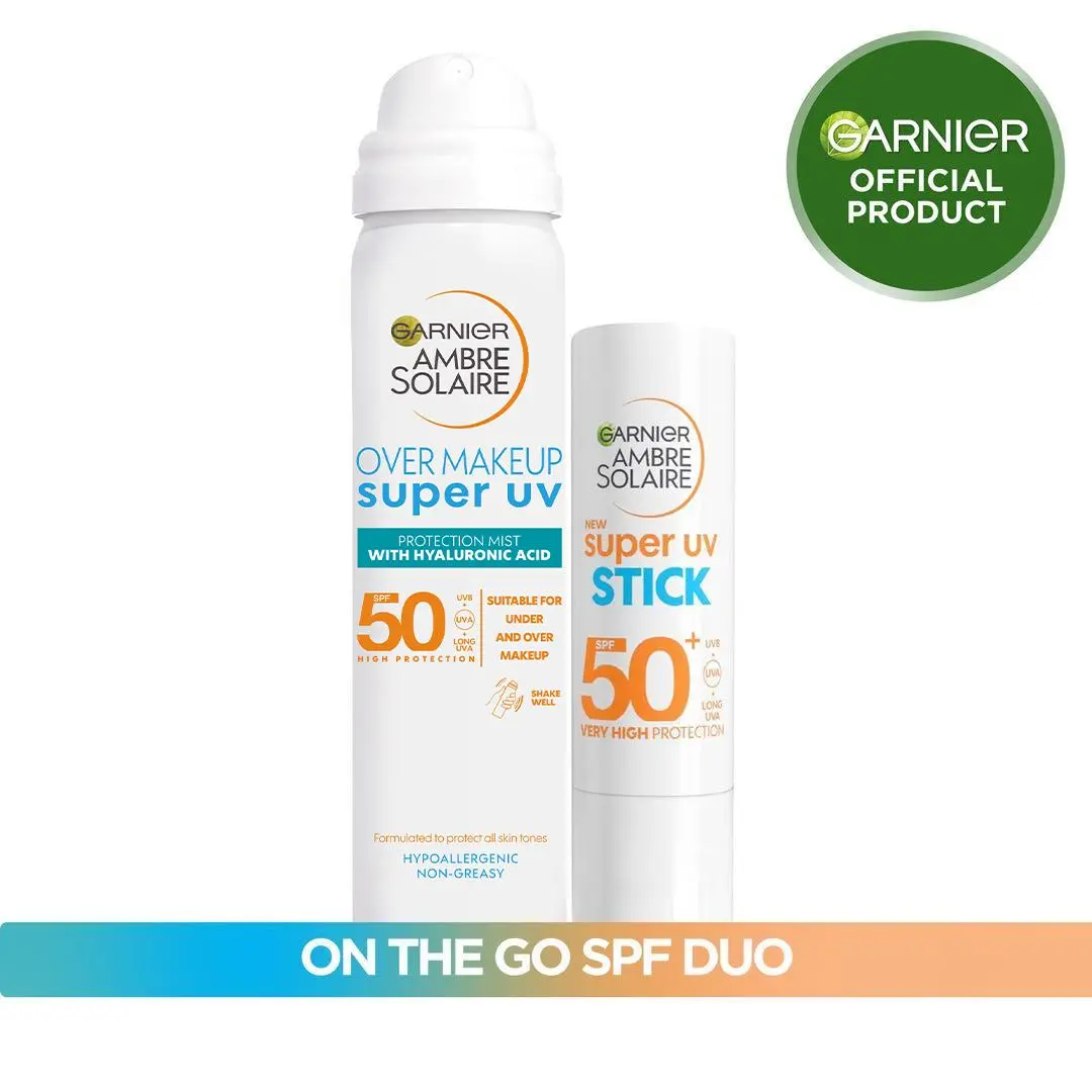 Garnier Ambre Solaire SPF50 Over Makeup Super UV Protection Mist for Face, 75ml