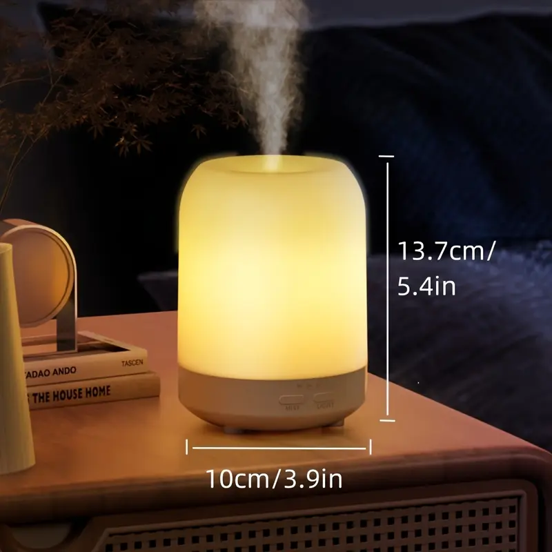 YETHKE 1pc Silent Aromatherapy Humidifier, USB Powered, 7 LED Light Colors, 3 Timer Modes, Auto-Off, Non-Waterproof, for Bedroom, Office, Living Room, Yoga Room - Tabletop, No Fragrance Included 4