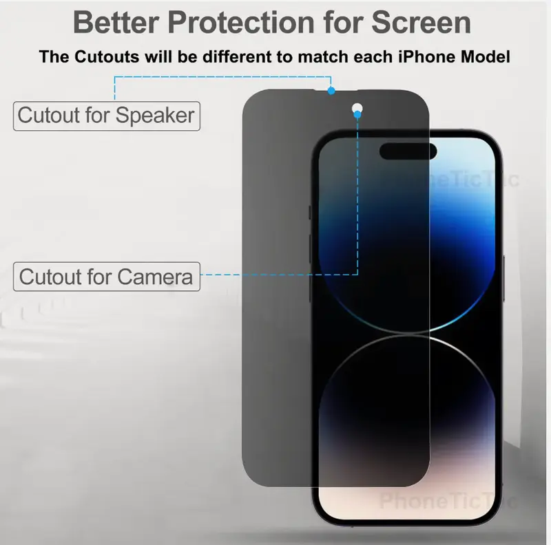 Full Privacy Tempered Glass Screen Protector for iPhone 11-16 Series | Pro/Pro Max | X/XS/XR/SE | Ultimate Screen Protection Durable Cellphone 0