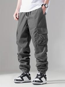 Men's Loose Chic Cargo Pants, Casual Plain Flap Pocket Utility Tactical Trousers, Pants for Men, Outdoor Hiking Joggers, Menswear Classic Fit Multi Pockets Pants, Men Cargo Pants, Streetwear