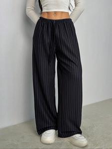 Women's Stripe Print Wide Leg Pants, Casual Comfy Trousers for Daily Wear, Ladies Bottoms for All Seasons
